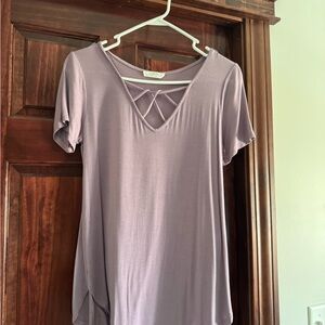 Elegant Lavender Short Sleeve Top